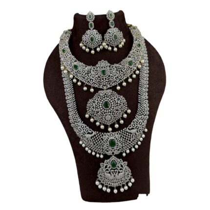 Silver Plated Beautiful CZ Stone Bridal Jewellery