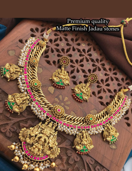 Antique premium quality Jadau stone Necklace set